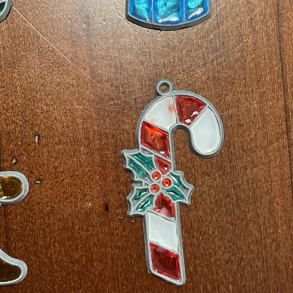 Vintage Stained Glass Style‎  Traditional Christmas Ornaments 4Pc